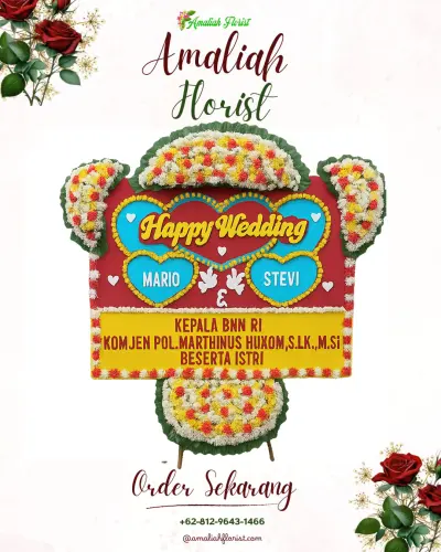 Karangan Papan Bunga Pernikahan di Girijagabaya